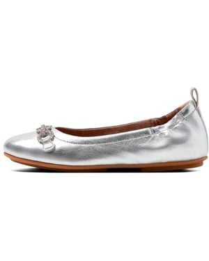 Fitflop 's Fit Flop Allegro Sparkle Ballerina Pumps In Zilver - Wit