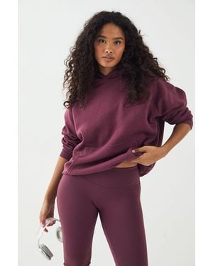 DSGN Studio Contrast Script Oversized Hoodie - Purple