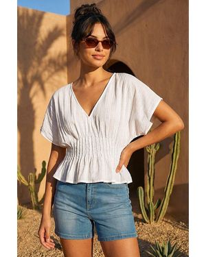 D.u.s.k Cotton Textured Pintuck Top - Natural