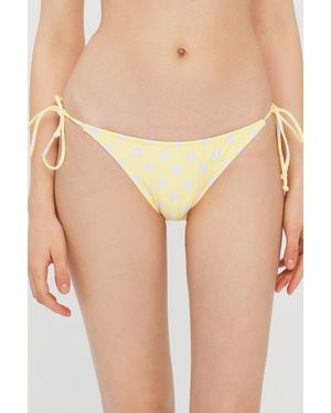 Penti Low-Waist Tie-Side Polka Dot Bikini Bottoms - Yellow