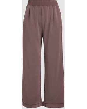 Karen Millen Plus Size Premium Luxe Wide Leg Jogger - Brown