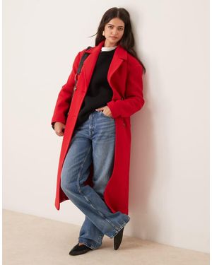 Miss Selfridge Belted Wrap Formal Coat - Red