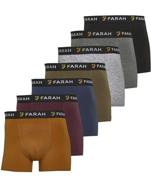 Farah 7 Pack Cotton Breathable Boxers Underwear - Multicolour