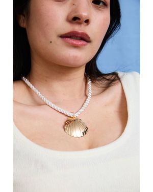 The Jewellery Stockroom Plated Statement Shell Necklace - Natural