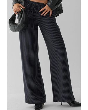 Hiccup Striped Wide Leg Trousers - Black