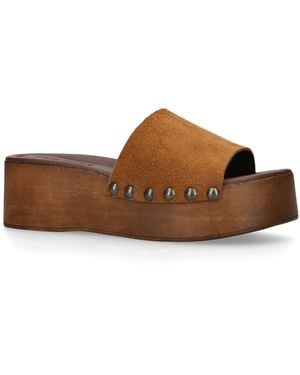 Steve Madden Suede Conga Sandals - Brown
