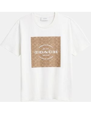 COACH Signature Square T Shirt - White
