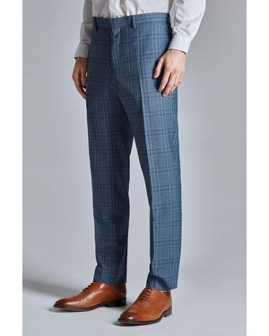 Ted Baker Alder Large Check Trousers Wool - Blue