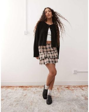 Miss Selfridge Frill Mini Skirt - Natural