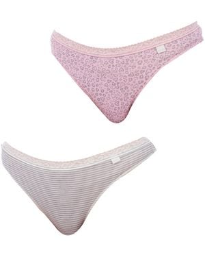 Janira Pack Of 2 Cotton Thongs 1031159 - Purple