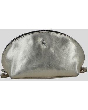 Ashwood Leather 'Philippa' Real Makeup Bag - Grey