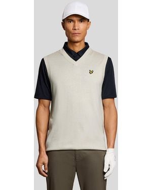 Lyle & Scott Lightweight Knitted V-Neck Vest - Natural
