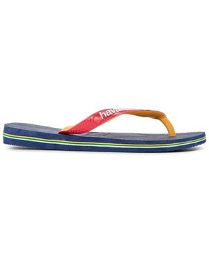 Havaianas Hav. Brasil Mix Leaf Marine B Flip Flops - Blue