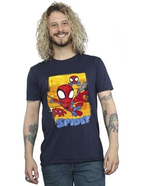 Marvel Spidey En Zijn Verbazingwekkende Vrienden Vliegend T-Shirt (Marineblauw)