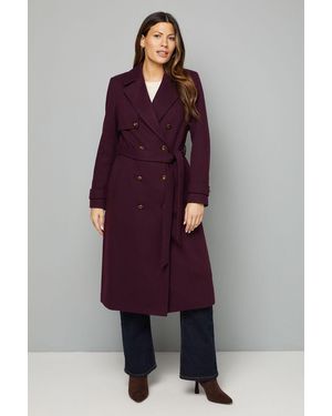 Wallis Twill Trench Coat - Purple