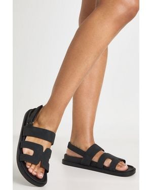 Boohoo Cut Out Detail Footbed Sandals - Black
