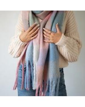 SVNX Light Checked Print Scarf - Grey