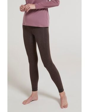 Mountain Warehouse Fluffy Fleece Lined Leggings Winter Warm Comfy Bottoms - Grey