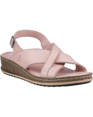 Hush Puppies Ladies Elena Leather Wedge Sandal - Pink