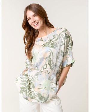 Blue Vanilla Metallic Sheen Top - White