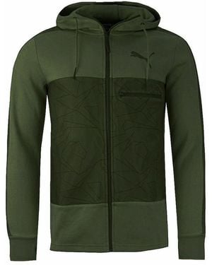PUMA Evolution Long Sleeve Zip Up Hooded Track Jacket 574512 03 - Green