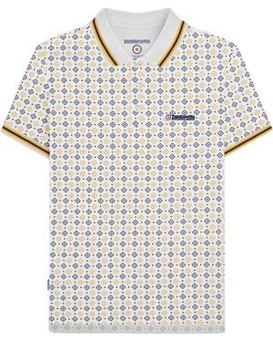 Lambretta Ss25 Geometric Polo Shirt - Blue