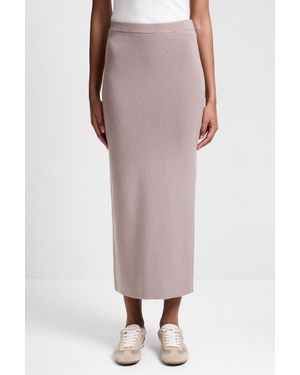 French Connection Straight Elasticated High Waisted Midi Skirt - Grey