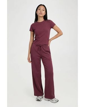Boohoo Cap Sleeve Fitted Top And Straight Leg Jogger Tracksuit - Red