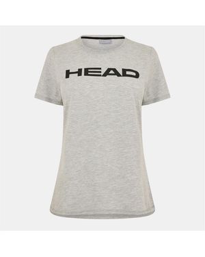 Head Lucy Wordmark Crew Neck Short Sleeve Jersey T-Shirt - Grey
