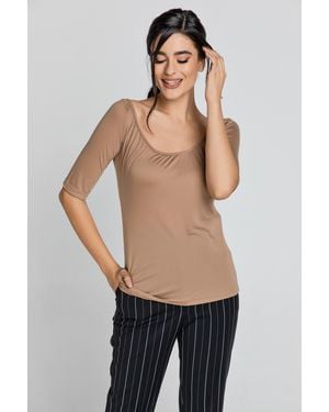 Conquista Short Sleeve Light Top - Black