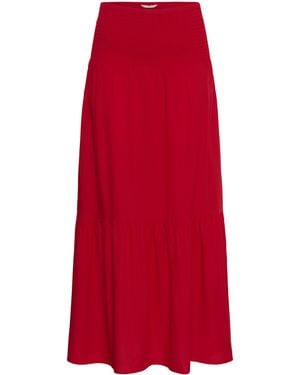 Cream Rok Crtiah Rok A-Shape - Rood