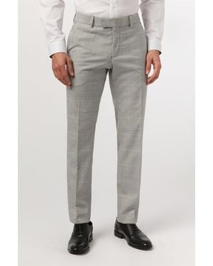 Antique Rogue Flat Fronted Slim Fit Suit Trousers - Grey