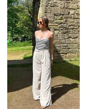 Hiccup High Waist Pleated Wide Leg Trousers - Green