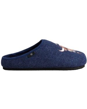 Ted Baker Dohny Cow Graphic Slippers Wool - Blue