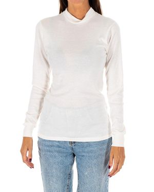 Kisses&Love Long-Sleeved T-Shirt With Half-High Collar 1625-M - White