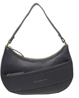 Pure Luxuries 'Emma' Nappa Leather Grab Bag - Grey