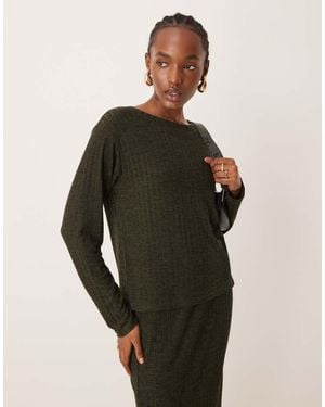 Jdy Ribbed Top Co-Ord - Green