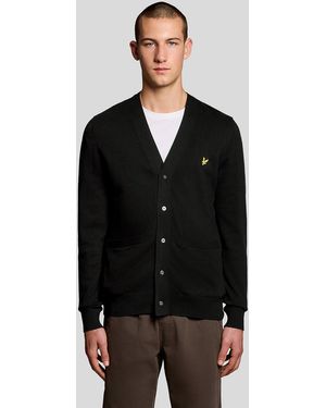 Lyle & Scott Cotton V-Neck Cardigan - Black