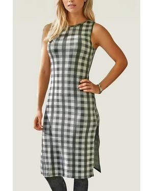 TOPSHOP Check Sleeveless Bodycon Dress - Grey