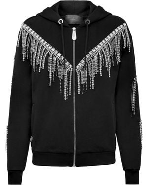 Philipp Plein Sweatvest Met Capuchon - Zwart