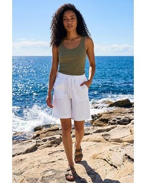 Roman Drawcord Detail Pocket Stretch Shorts - Green