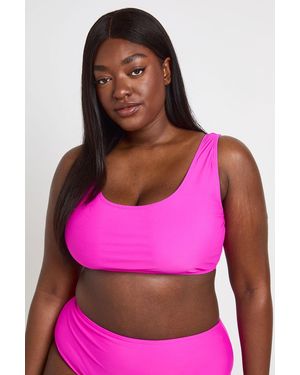 Boohoo Plus Essentials Scoop Bikini Top - Pink