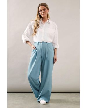 Wallis Stripe Wide Leg Trouser - Blue