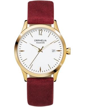 Orphelia Fashion Suede Watch Of711701 Leather - Red