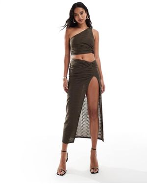 ASOS Co-Ord Ripple Texture Maxi Skirt - Brown