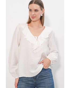 Bigdart Vrouwen Viscose Mix Blouse - Wit