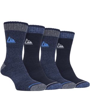 Storm Bloc Set Van 4 Wandelsokken Met Demping Voor - Blauw