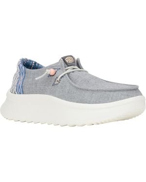 HEYDUDE Wendy Peak Chambray Woven Loafers - Blue