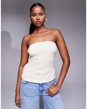 ASOS Textured Longline Bandeau - Blue