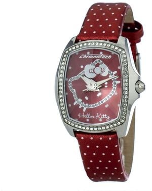 Chronotech Red Leather Watch